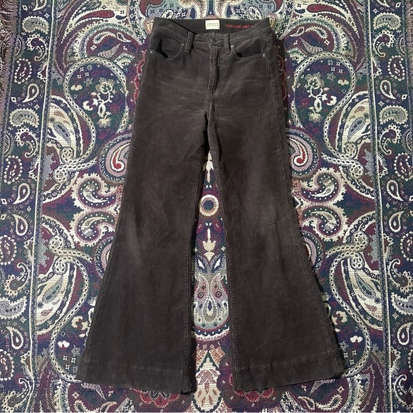 Alice + Olivia Hippie Wide Leg Brown Corduroy Pants 26 - Picture 1 of 11